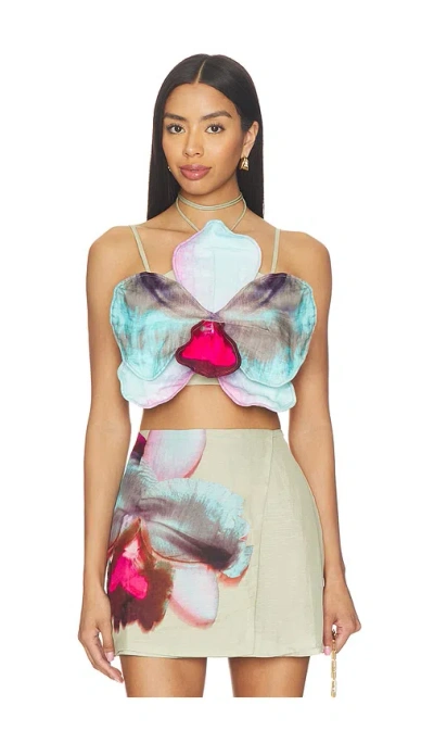 Amur Maisie 3d Orchid Top In Green