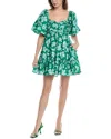 Amur Women's Martine Floral Sweetheart Mini Dress In Green
