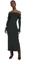 Amur Meadow Lettuce Edge Midi Dress Smoky Quartz In Smoky Quartz