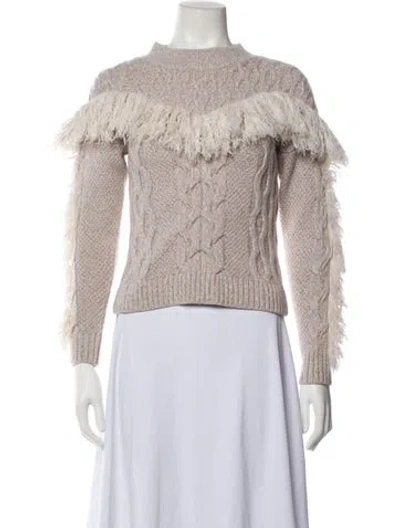 Pre-owned Amur Merino Wool Colorblock Pattern Sweater In Neutral