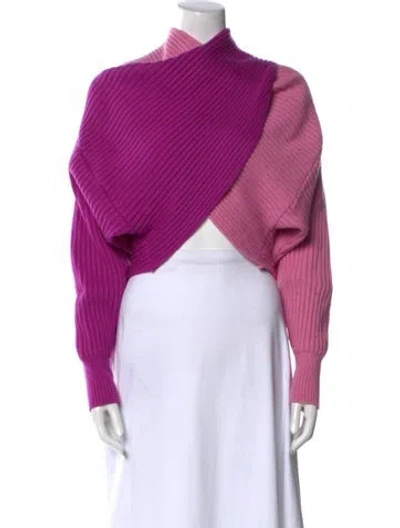 Pre-owned Amur Merino Wool Cowl Neck Sweater In Multi