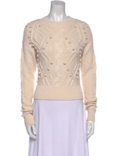 Pre-owned Amur Merino Wool Crew Neck Sweater In Neutral