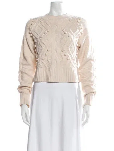 Pre-owned Amur Merino Wool Crew Neck Sweater In Neutrals