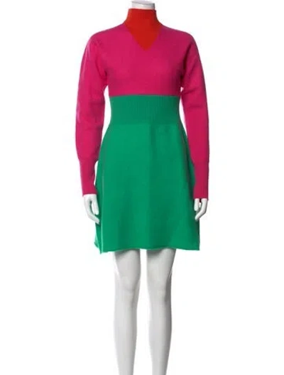 Pre-owned Amur Merino Wool Mini Dress In Green
