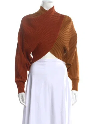 Pre-owned Amur Merino Wool Turtleneck Sweater In Orange