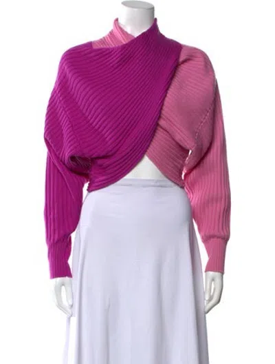 Pre-owned Amur Merino Wool Turtleneck Sweater In Pink/purple