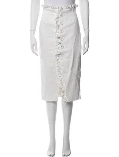Pre-owned Amur Midi Length Skirt In White