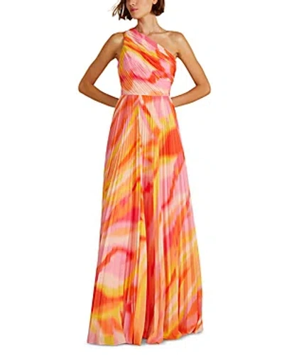 Amur Morris Open Back Gown In Blurred Stripes