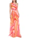 Amur Morris Open Back Gown In Orange