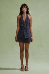 Amur Nevin Halter Romper In Blue