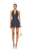 Amur Nevin Halter Romper In Blue