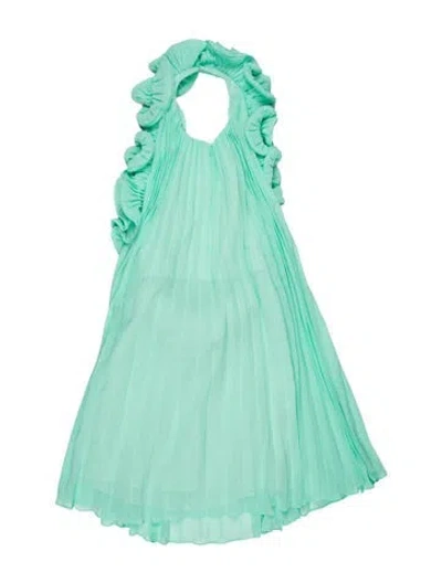 Pre-owned Amur Off-the-shoulder Mini Dress In Green