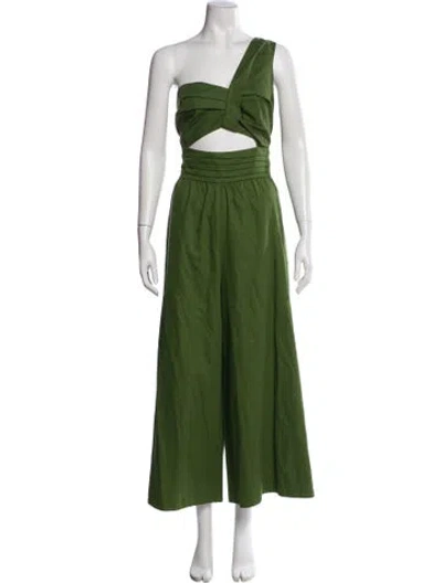Pre-owned Amur One-shoulder Jumpsuit In Green