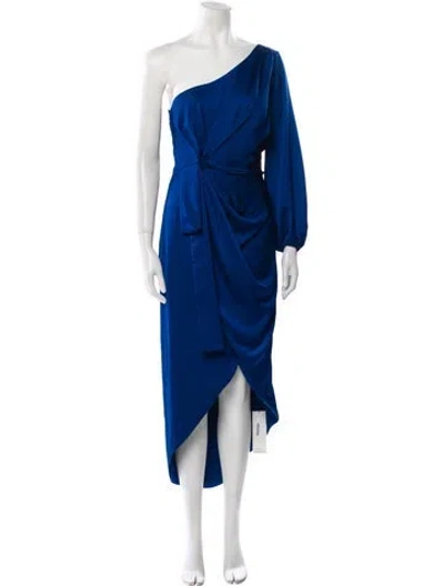 Pre-owned Amur One-shoulder Long Dress In Blue