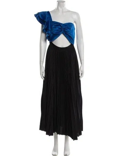 Pre-owned Amur One-shoulder Long Dress W/ Tags In Black