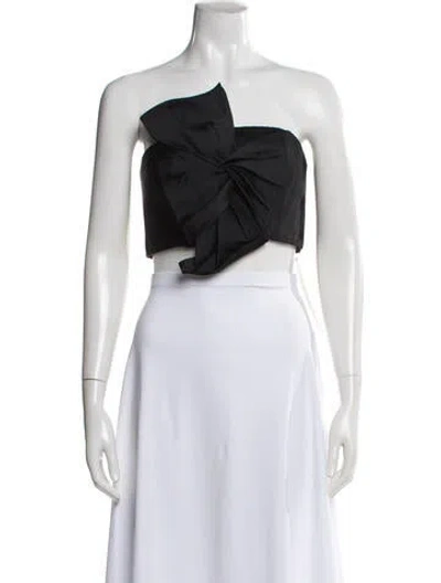 Pre-owned Amur One-shoulder Sleeveless Crop Top In Black