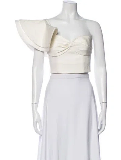 Pre-owned Amur One-shoulder Sleeveless Top In White