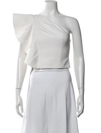 Pre-owned Amur One-shoulder Sleeveless Top In White