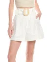 Amur Orena Embroidered Linen-blend Short In White