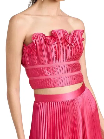 Amur Oriel Bustier Top In Dahlia Pink Fuschia In Multi