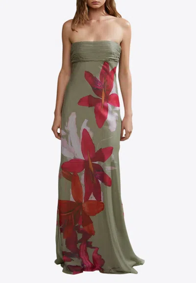 Amur Palma Bias Maxi Dress In Green