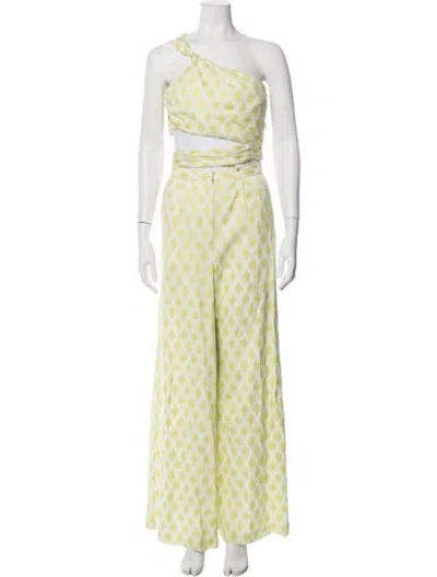 Pre-owned Amur Patterned Pant Set In Green