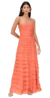 Amur Pepper Layered Gown Desert Sun In Orange