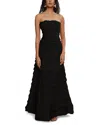 Amur Pepper Tiered Gown In Black
