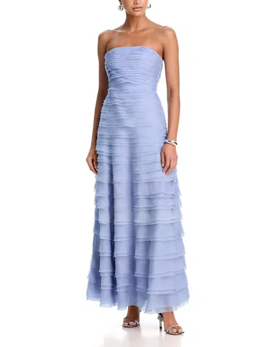 Amur Pepper Tiered Gown In Blue