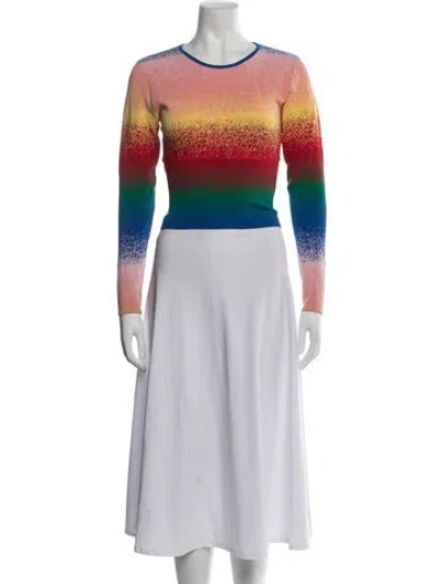 Pre-owned Amur Printed Crew Neck Top In Multicolor