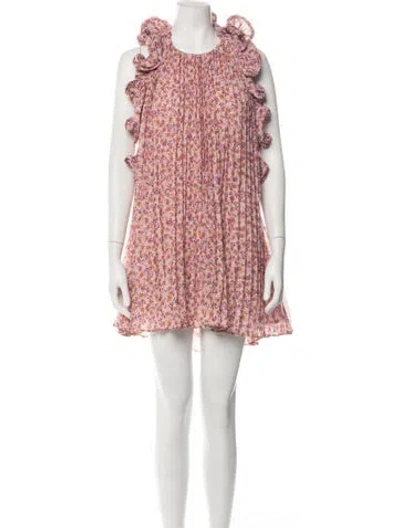Pre-owned Amur Printed Knee-length Dress In Pink