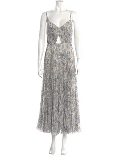 Pre-owned Amur Printed Long Dress In Multi