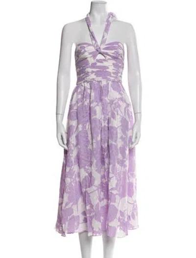 Pre-owned Amur Printed Long Dress W/ Tags In Purple