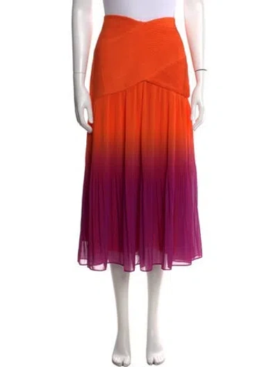 Pre-owned Amur Printed Midi Length Skirt In Orange