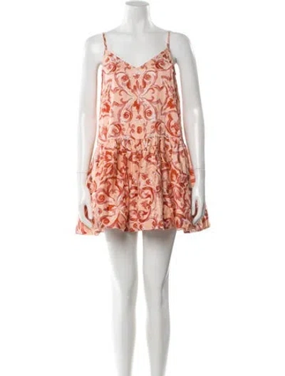 Pre-owned Amur Printed Mini Dress In Green