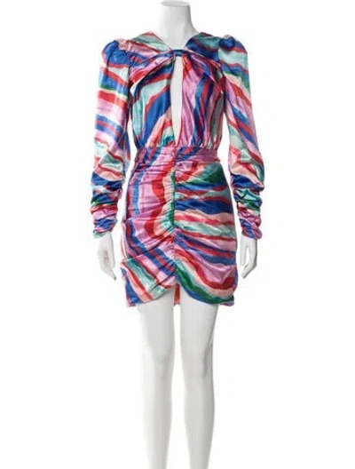 Pre-owned Amur Printed Mini Dress In Multi
