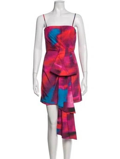 Pre-owned Amur Printed Mini Dress In Pink