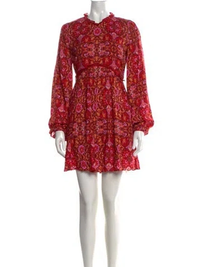 Pre-owned Amur Printed Mini Dress In Red
