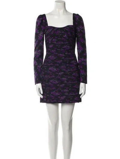 Pre-owned Amur Printed Mini Dress W/ Tags In Black