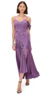 Amur Reese Cascade Lace Gown Violet Daze In Purple