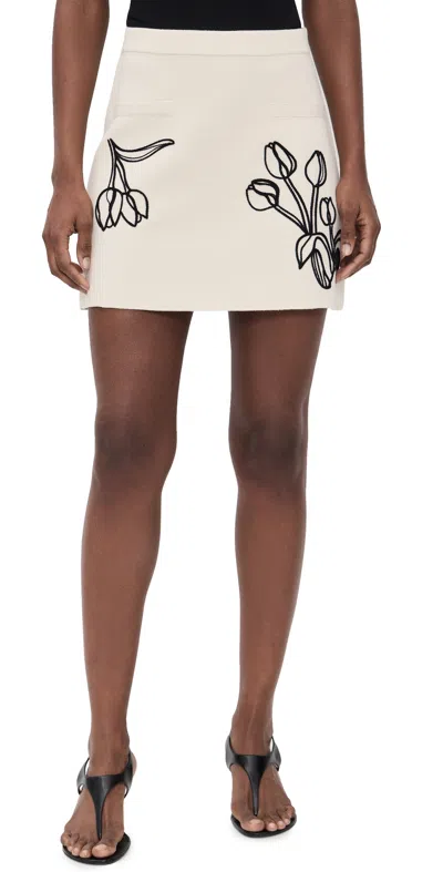 Amur Roe Knit Skirt Ivory Pebble