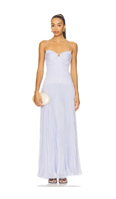 Amur Saylor Pleated Gown In Blue