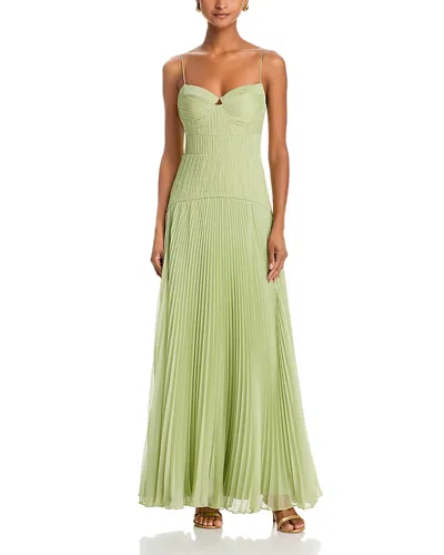 Amur Saylor Pleated Gown In Green