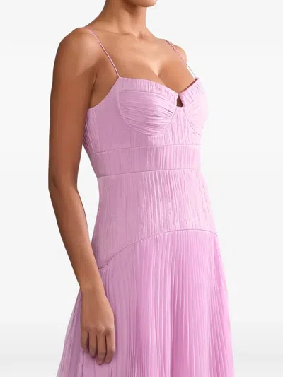 Amur Saylor Pleated Maxi Dress In Purple