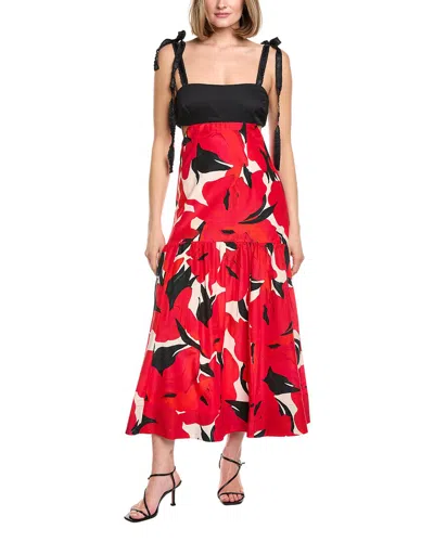 Amur Selna Silk-blend Midi Dress In Multi