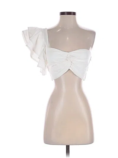 Pre-owned Amur Short Sleeve Blouse In Ivory