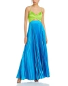 AMUR SILAS COLOR BLOCK CUTOUT PLEATED GOWN