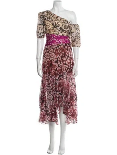 Pre-owned Amur Silk Long Dress In Multi