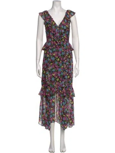 Pre-owned Amur Silk Long Dress In Multi