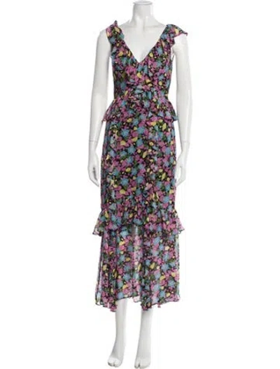 Pre-owned Amur Silk Long Dress In Multi